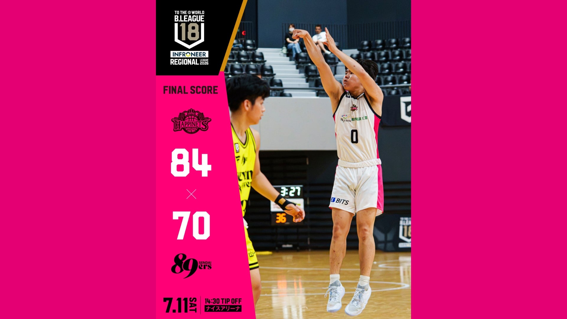 【U18試合結果】7/11（土）インフロニア B.LEAGUE U18 REGIONAL LEAGUE 2026 vs.仙台U18@ナイスアリーナ