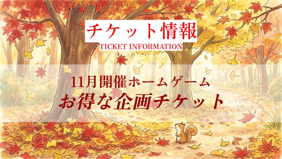 【11月開催試合】★企画チケット★販売のお知らせ